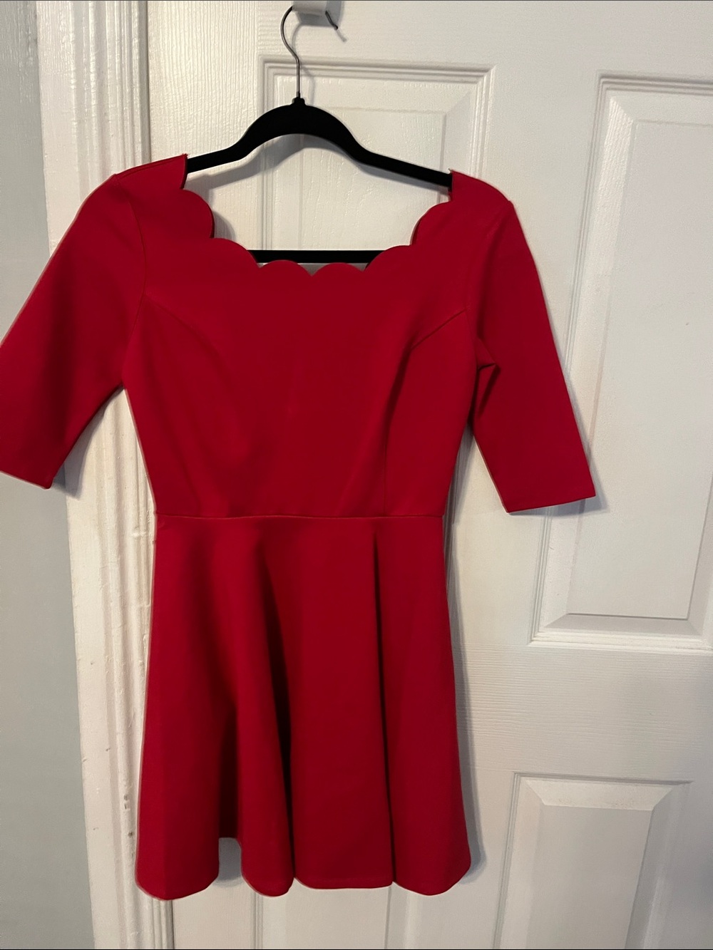 Lulus Tip The Scallop Red Fit & Flare Skater Dress - Picture 7 of 13